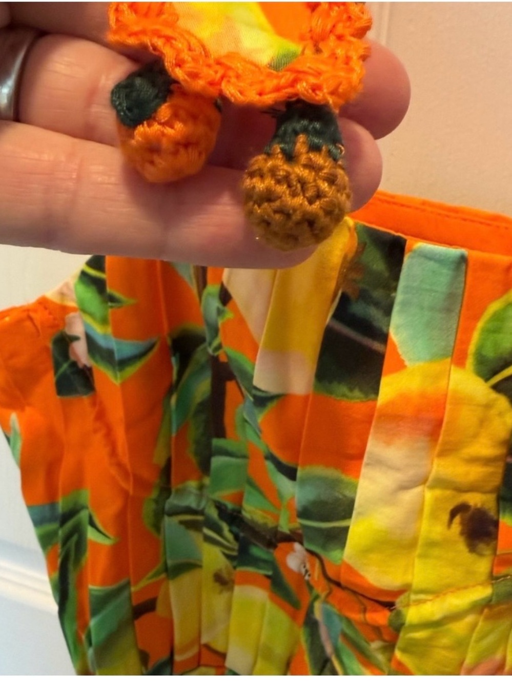 Farm Rio Orange Pear Print Dress - Picture 6 of 10